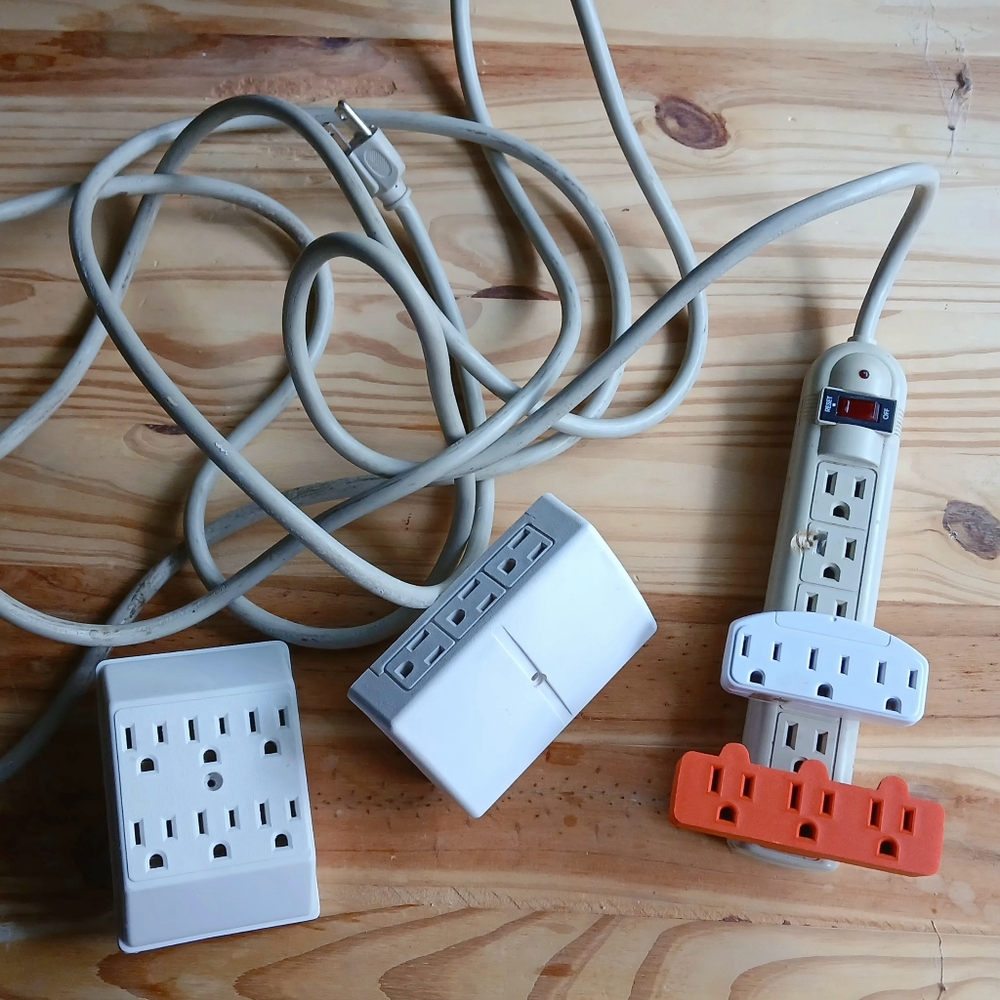 Electric Bundle! Power Strip with On/Off Switch + Wall Taps + Outlet Adapters